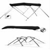 STOPBYUS 7.6 oz Black 3 Bow Round Tube Boat Bimini TOP Sunshade Compatible for SEA RAY SEV 5.0M 1984-1987 view 2