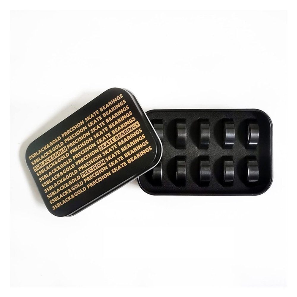 10PCS Black Gold Shaft Bearings Warped Special Skateboard Bearing Professional 608 Fast DINGGUANGHE (Color : Black)