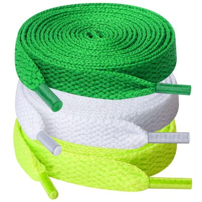 UpUGo 3 Pair Flat Shoe laces, 5/16" Wide Shoelaces for Athletic Running Sneakers Shoes Boot Strings