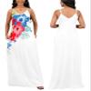 SheKiss Womens Plus Size Summer Floral Maxi Boho Dress Sleeveless Beach Colorful Sundress with Pockets White view 4