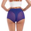 Women's High Waist Mesh Tulle Spliced Activewear Yoga Shorts Belly Dancewear Bottoms Rave Booty Shorts Mini Hot Pants Stage Nightclub Clubwear Navy Blue Medium view 2