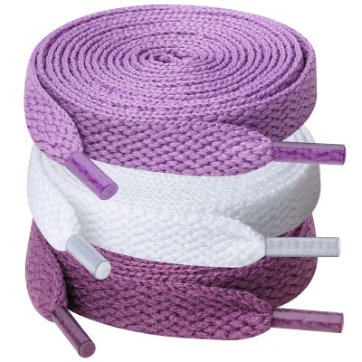 UpUGo 3 Pair Flat Shoe laces, 5/16" Wide Shoelaces for Athletic Running Sneakers Shoes Boot Strings