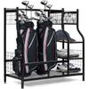 HITIK Golf Bag Storage Rack for Garage, Thickened 250mm Steel Frame | Fits 2 Golf Bags, Golfing Equipment Accessories | Black view 1