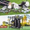 HITIK Golf Bag Storage Rack for Garage, Thickened 250mm Steel Frame | Fits 2 Golf Bags, Golfing Equipment Accessories | Black view 2
