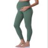 POSHDIVAH Women's Maternity Leggings Over The Belly Pregnancy Yoga Pants Active Wear Workout Leggings Crab Green Medium view 1