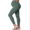 POSHDIVAH Women's Maternity Leggings Over The Belly Pregnancy Yoga Pants Active Wear Workout Leggings Crab Green Medium view 2