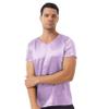 Daenrui Mens Satin Sleep Shirt Pajamas Short Sleeve Silk V-Neck Casual T-Shirt Tee Blouse Nightwear Purple Large view 2