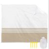 ALAGEO Beach Blanket Brown Stripes Geometry Sandproof Waterproof Beach Mat Modern White Minimalist Sand Free Mat Quick Drying Beach Essentials for Vacation with 4 Stakes & Corner Pockets 118"x108" view 1