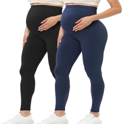 Buttergene Women's Maternity Leggings over the Belly Pregnancy Active Wear Workout Yoga Tights Pants