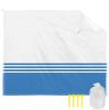 Beach Blanket Blue White Stripes Geometry Sandproof Waterproof Beach Mat Modern Minimalist Sand Free Mat Quick Drying Beach Essentials for Vacation Lightweight with 4 Stakes & Corner Pockets 108"x84" view 1