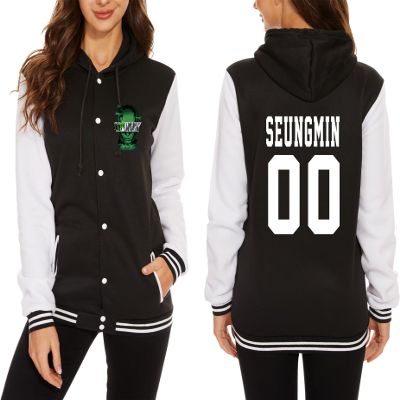ACEFAST INC SKZ Varsity Jacket Hoodie Bangchan Felix Hyunjin Jeongin Pullover Sweatshirts For Women