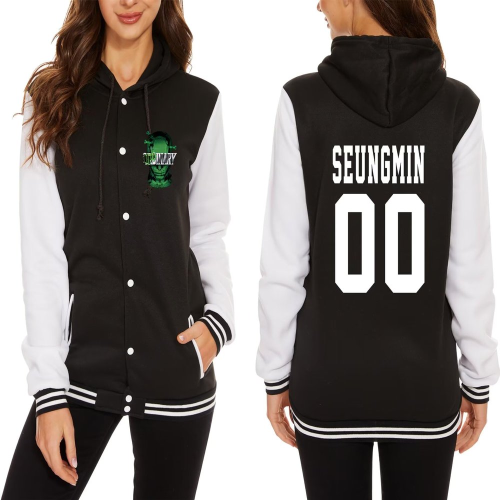 ACEFAST INC SKZ Varsity Jacket Hoodie Bangchan Felix Hyunjin Jeongin Pullover Sweatshirts For Women