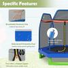 Giantex 7FT 84 Kids Trampoline for Toddlers with Enclosure Net, ASTM Approval & Widened Base for Indoor Outdoor view 2