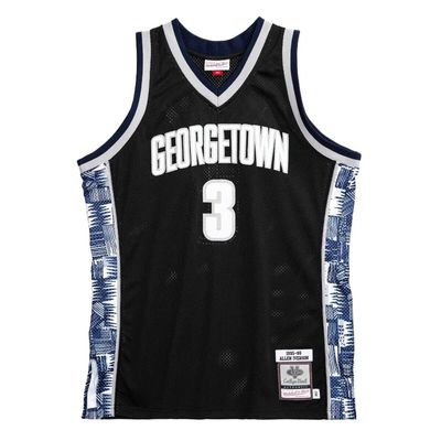 Allen Iverson Georgetown Hoyas 1995-96 College Vault Swingman Black Alternate Jersey (US, Alpha, Medium, Regular, Regular, Black)
