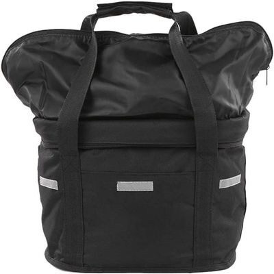 Amdieu Front Bike Basket,Canvas Foldable Bike Basket Hanging Cycling Bag for Mountain Picnic Shopping Supplies Bike Accessories Cycling Baskets (Color : Black)