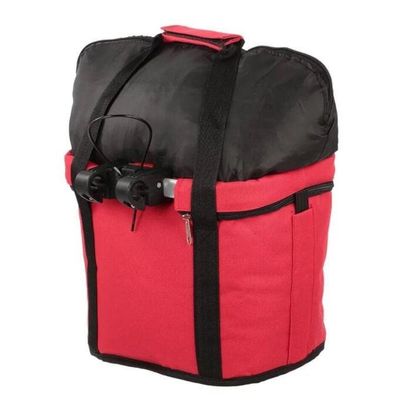 Amdieu Front Bike Basket,Canvas Foldable Bike Basket Hanging Cycling Bag for Mountain Picnic Shopping Supplies Bike Accessories Cycling Baskets (Color : Red)