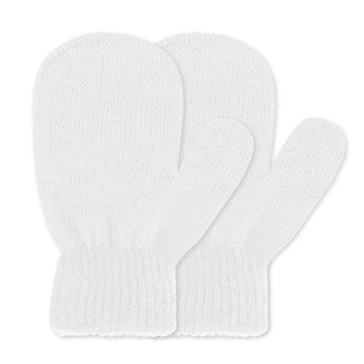 UTTPLL Toddler Magic Stretch Gloves Mittens Multicolor Soft Knitted Gloves Warm Kids Knit Thick Cold Mittens for Boys and Girls White One Size