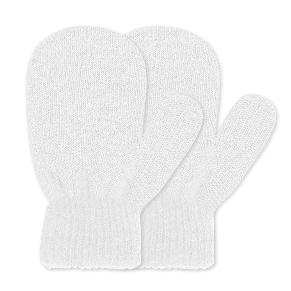 UTTPLL Toddler Magic Stretch Gloves Mittens Multicolor Soft Knitted Gloves Warm Kids Knit Thick Cold Mittens for Boys and Girls White One Size