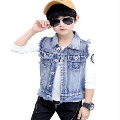 NABER Kids Boys' Fashion Sleeveless Outerwear Denim Jacket Vest Age 4-14 Years(Blue2,7-8 Years)