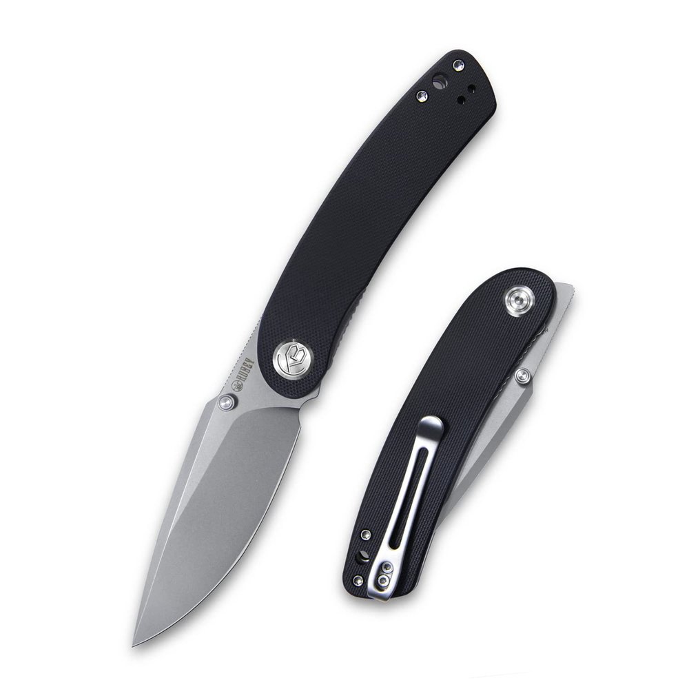 KUBEY Momentum KU344H Everyday Carry Pocket Knife, 3.43-Inch Drop Point Blade G10 Handles with Dual Thumb Studs and Reversible Clip for Outdoor Hunting Camping