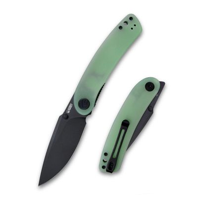 KUBEY Momentum KU344J Everyday Carry Pocket Knife, 3.43-Inch Drop Point Blade G10 Handles with Dual Thumb Studs and Reversible Clip for Outdoor Hunting Camping