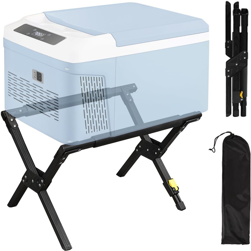 LIWSHWZ Folding Cooler Stand with Carry Bag,Cooler Holder Leg Adjustable,Portable Box Stand,Anti-Slip for Camping Hiking BBQ Cooking Fishing Picnic Outdoor,Light Weight Ice Box Holder(Without Cooler)