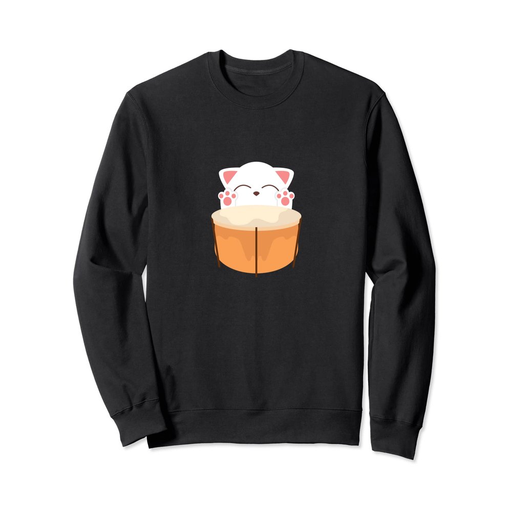 Bongo Cat merch Cute Kawaii cat meme Sweatshirt