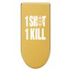 NDZ Performance Magazine Base Plate with Finger Extension for Springfield Hellcat 10 Round 9mm  Gold Laser Engraved Aluminum  1 Shot 1 Kill Crosshairs 2 Line  USA Made view 1