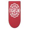 NDZ Performance Magazine Base Plate with Finger Extension for Springfield Hellcat 10 Round 9mm  Red Laser Engraved Aluminum  Fire Department Emblem  USA Made view 1