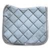 Equestroom Suede Moonstone Blue English Saddle Pad with Silver Piping | Jump Shape Saddle Pad | Dressage Shape Saddle Pad | Matte Blue Saddle Pad for Horseback Riding Dressage Full view 1