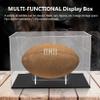 Clear Football Display Case,Memorabilia Display Box Cases for Football or Memorial Sports Gloves,with Steel Brackets Hanger & Removable Interior Football Display Stand(11.8x7.9x7.9 inch; 30x20x20 cm) view 2