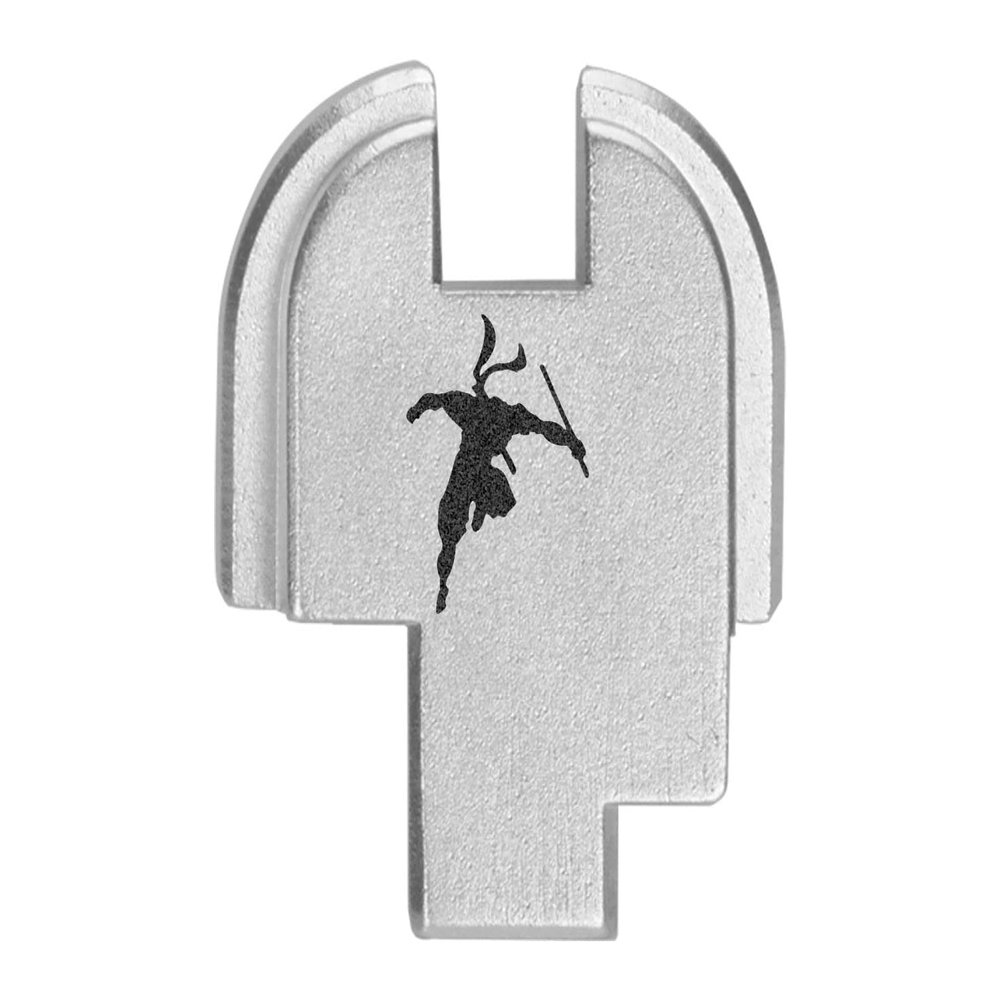 NDZ Performance Slide Cover Back Plate for Springfield Hellcat, Hellcat Pro & Comp Silver Laser Engraved Anodized Aluminum USA Made Ninja 2