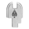NDZ Performance Slide Cover Back Plate for Springfield Hellcat, Hellcat Pro & Comp  Silver Laser Engraved Anodized Aluminum  USA Made  Ace of Spades view 1
