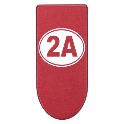 NDZ Performance Magazine Base Plate with Finger Extension for Springfield Hellcat 10 Round 9mm Red Laser Engraved Aluminum 2nd Second Amendment Emblem USA Made