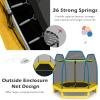GYMAX Trampoline for Kids, 7FT Toddler Trampoline with Safety Enclosure Net & Seamless Spring Pad, Heavy Duty Small Indoor/Outdoor Trampoline for Boys, Girls Age 3+ (Yellow & Blue) view 4