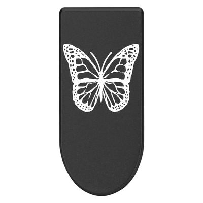 NDZ Performance Magazine Base Plate with Finger Extension for Springfield Hellcat 10 Round 9mm  Black Laser Engraved Aluminum  Butterfly  USA Made