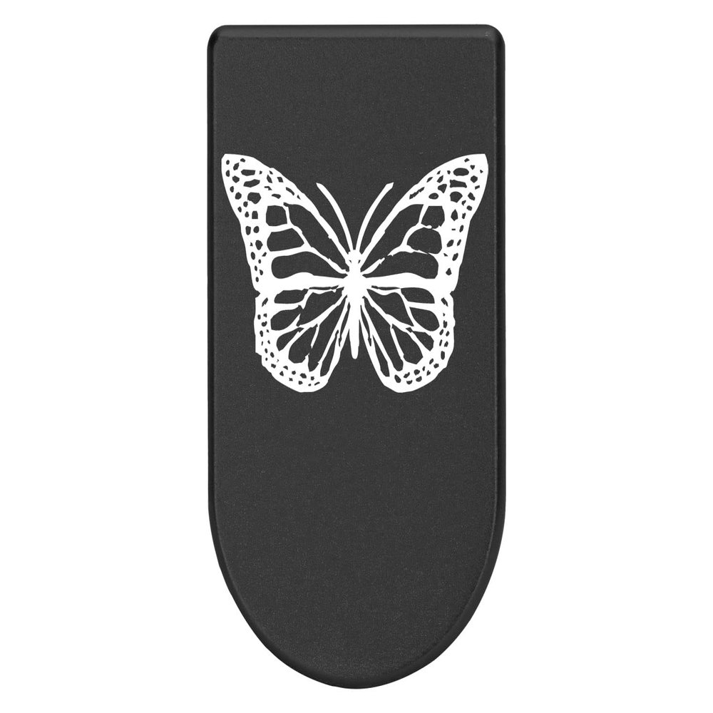 NDZ Performance Magazine Base Plate with Finger Extension for Springfield Hellcat 10 Round 9mm  Black Laser Engraved Aluminum  Butterfly  USA Made