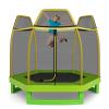 GYMAX 7FT Trampoline for Kids, Toddler with Safety Enclosure Net & Seamless Spring Pad, Heavy Duty Small Indoor/Outdoor for Boys, Girls Age 3+ (Green & Yellow) view 1