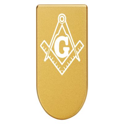 NDZ Performance Magazine Base Plate with Finger Extension for Springfield Hellcat 10 Round 9mm Gold Laser Engraved Aluminum Masonic Square and Compass USA Made
