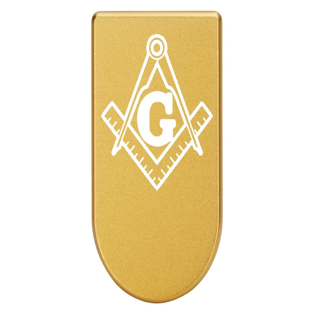NDZ Performance Magazine Base Plate with Finger Extension for Springfield Hellcat 10 Round 9mm Gold Laser Engraved Aluminum Masonic Square and Compass USA Made
