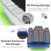 GYMAX Trampoline for Kids, 7FT Toddler Trampoline with Safety Enclosure Net & Seamless Spring Pad, Heavy Duty Small Indoor/Outdoor Rebounder for Boys, Girls Age 3+ (Green & Blue) view 4