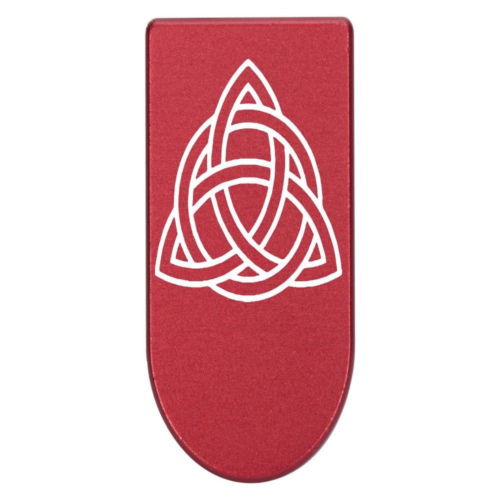 NDZ Performance Magazine Base Plate with Finger Extension for Springfield Hellcat 10 Round 9mm  Red Laser Engraved Aluminum  Celtic Knot  USA Made