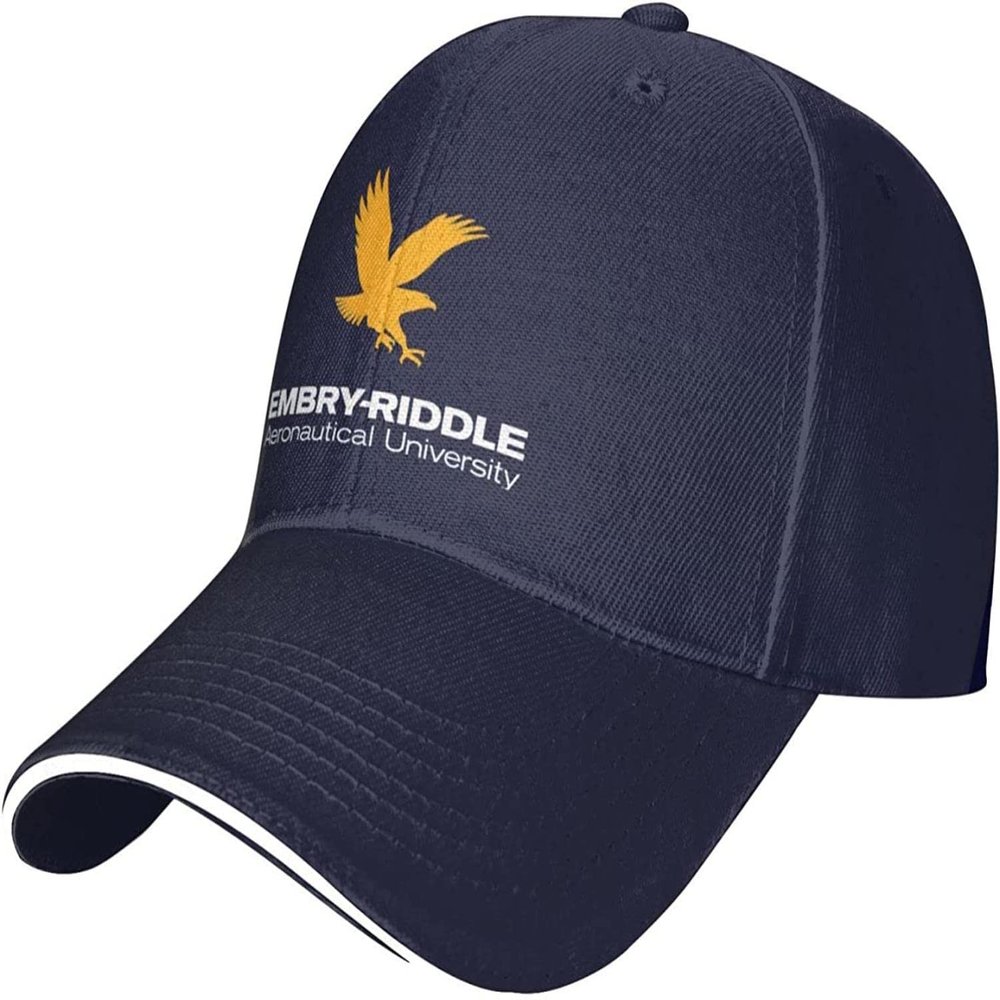Embry-Riddle Aeronautical University Sandwich Cap Unisex Classic Baseball Capunisex Adjustable Casquette Dad Hat Navy, One Size