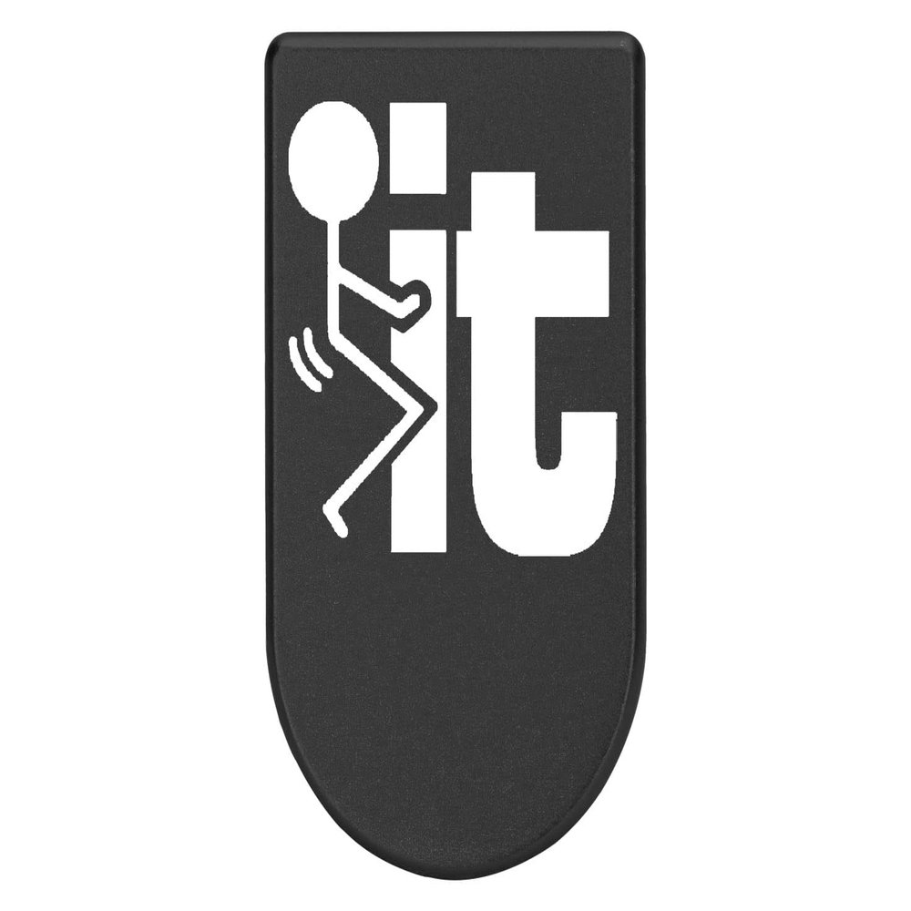 NDZ Performance Magazine Base Plate with Finger Extension for Springfield Hellcat 10 Round 9mm  Black Laser Engraved Aluminum  F It Stickman  USA Made