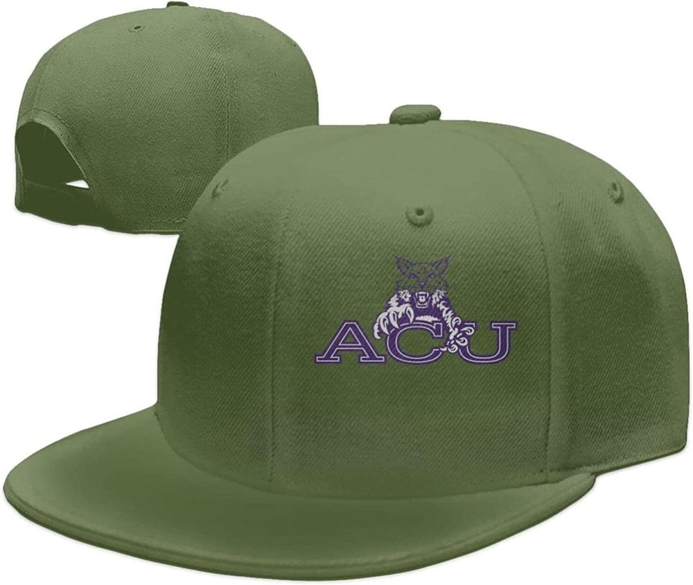 Abilene A Christian University Logo Baseball Caps Unisex Flat Brim Baseball Cap Hat Moss Green