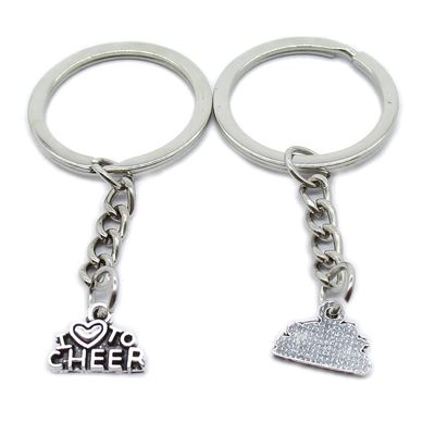 10 Pieces Keychain Keyring Door Car Key Chain Ring Tag Charms Supplies DQ8Y3Y I Love to Cheer