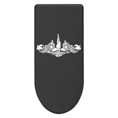 NDZ Performance Magazine Base Plate with Finger Extension for Springfield Hellcat 10 Round 9mm  Black Laser Engraved Aluminum  Submarine Warfare Insignia  USA Made