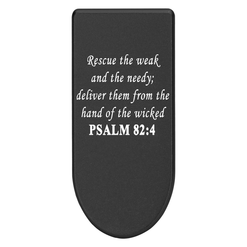 NDZ Performance Magazine Base Plate with Finger Extension for Springfield Hellcat 10 Round 9mm Black Laser Engraved Aluminum Bible Psalm 82:4 USA Made