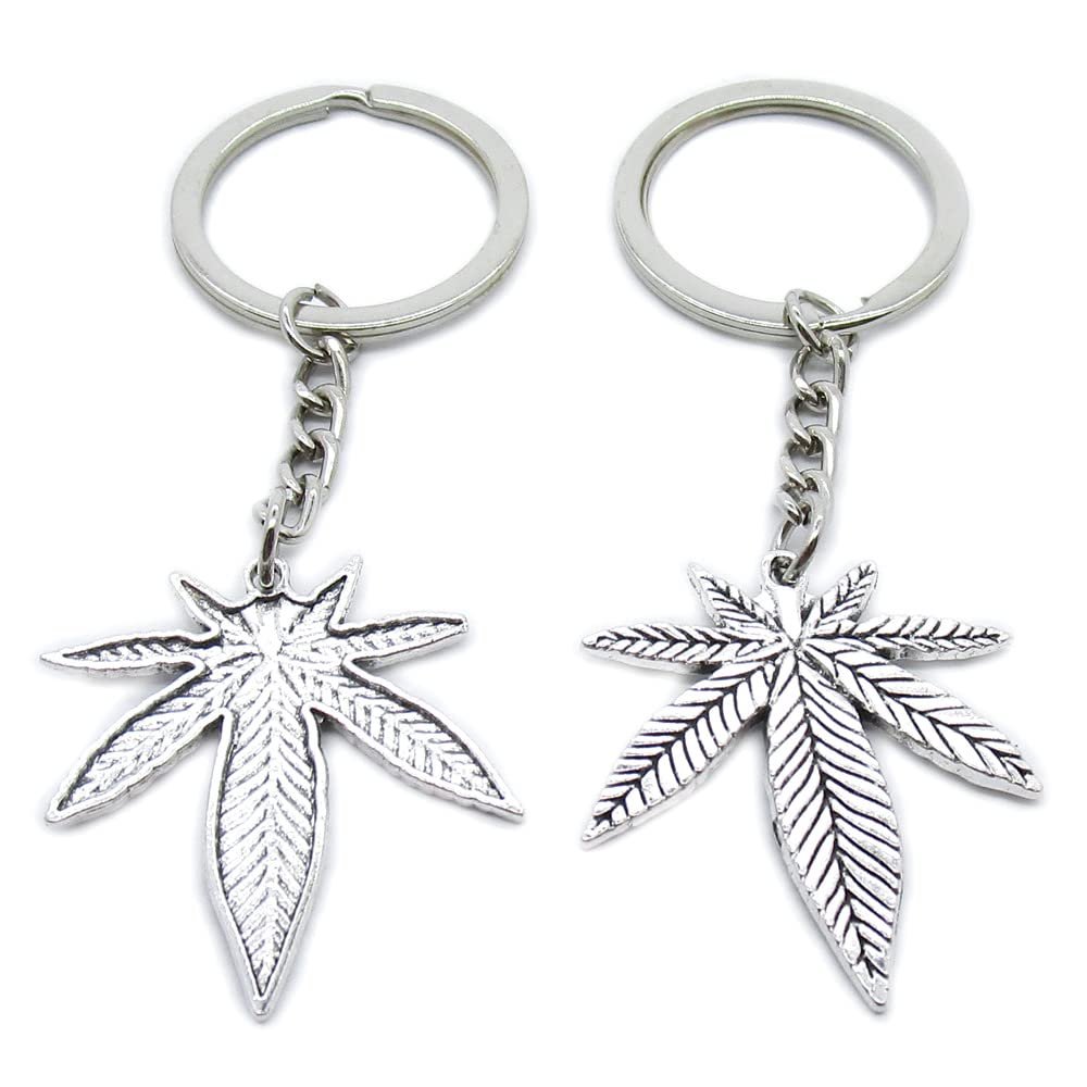 10 Pieces Keychain Keyring Door Car Key Chain Ring Tag Charms Supplies UM5I4V Maple Leaf Leaves