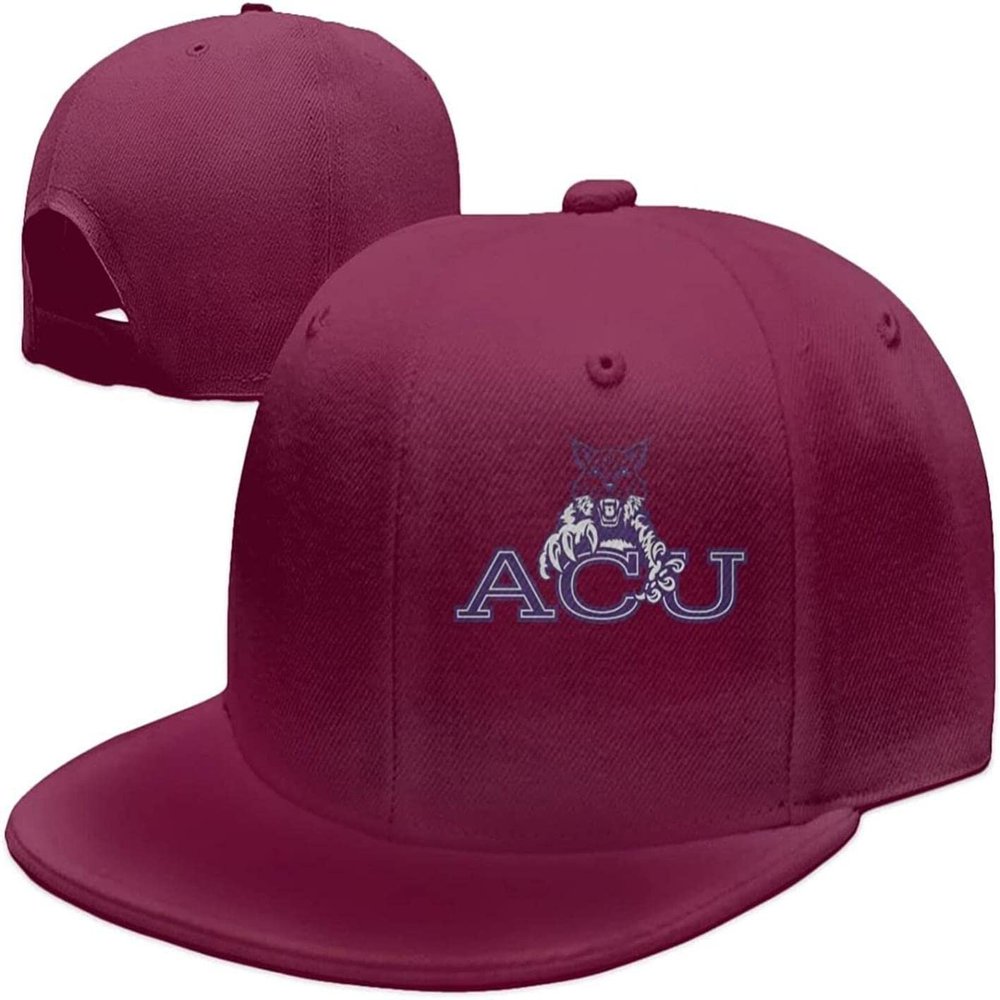 Abilene A Christian University Logo Baseball Caps Unisex Flat Brim Baseball Cap Hat Dark Red